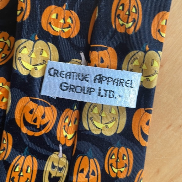 Vintage Halloween Tie Pumpkin Jack-o-lantern Fall Spooky Creative Apparel Group - Picture 4 of 5